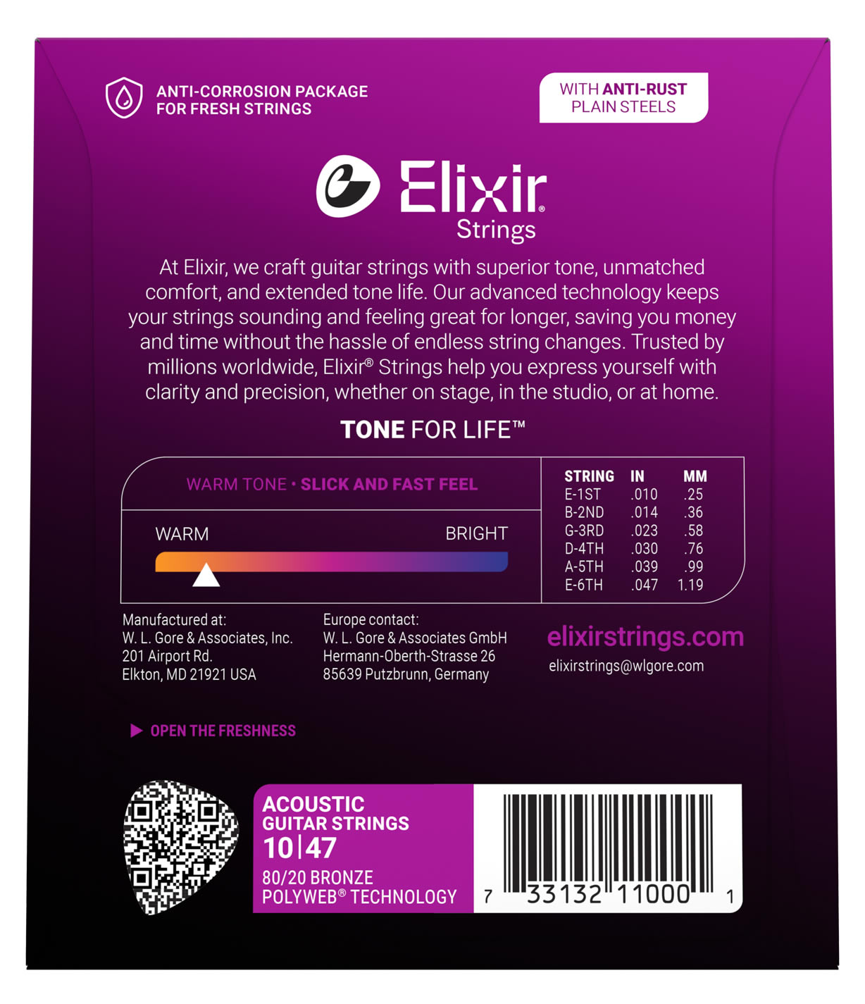 Elixir（エリクサー） アコースティックギター弦 ポリウェブ Extra