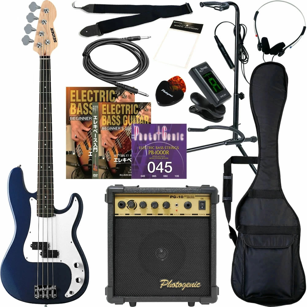 エレキベース PB-30/JB-30シリーズ SELDER エレキベース PB-30/JB-30 13点初心者セット〔セルダー 初心者
