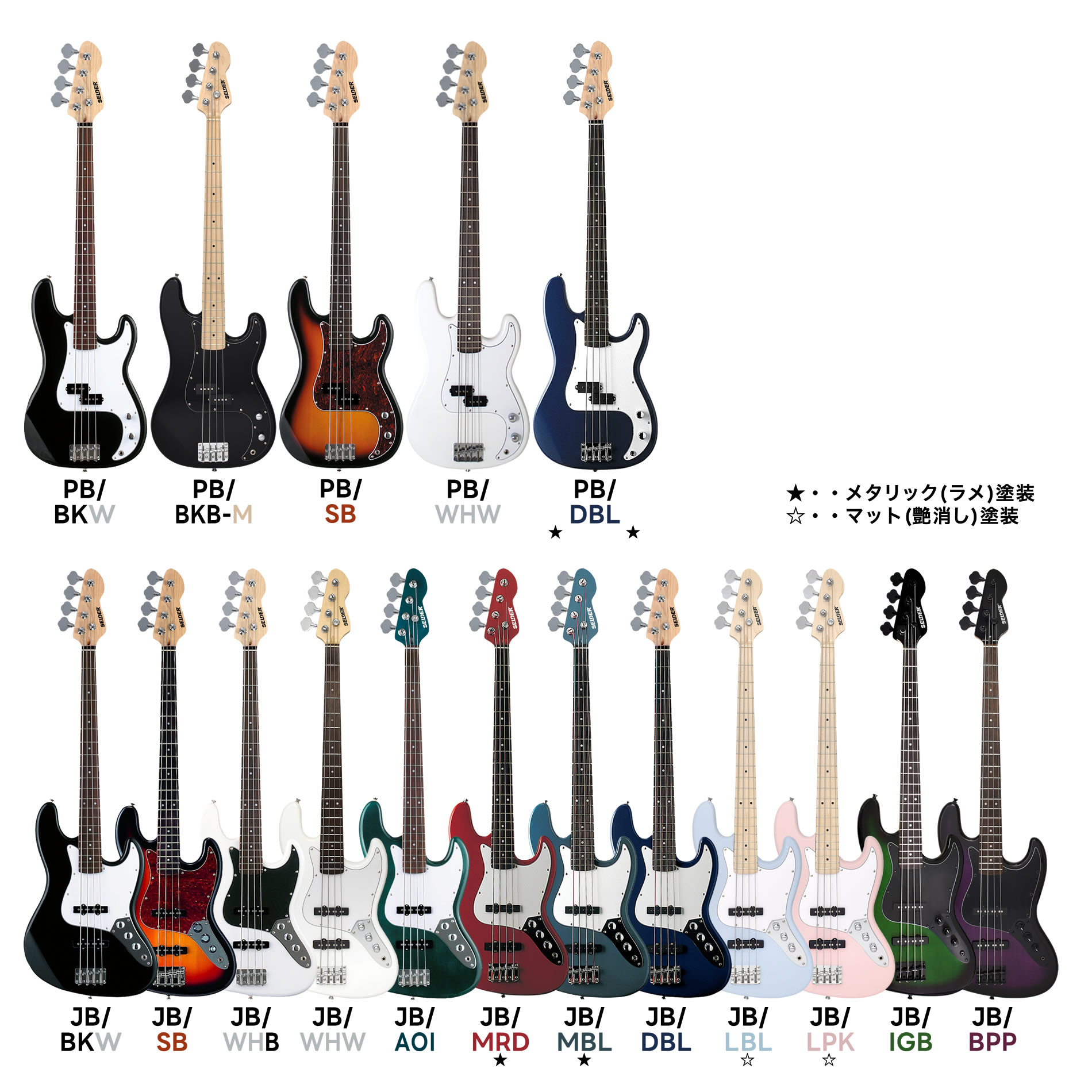 SELDER エレキベース PB-30/JB-30 VOX amPlug3セット〔セルダー 初心者