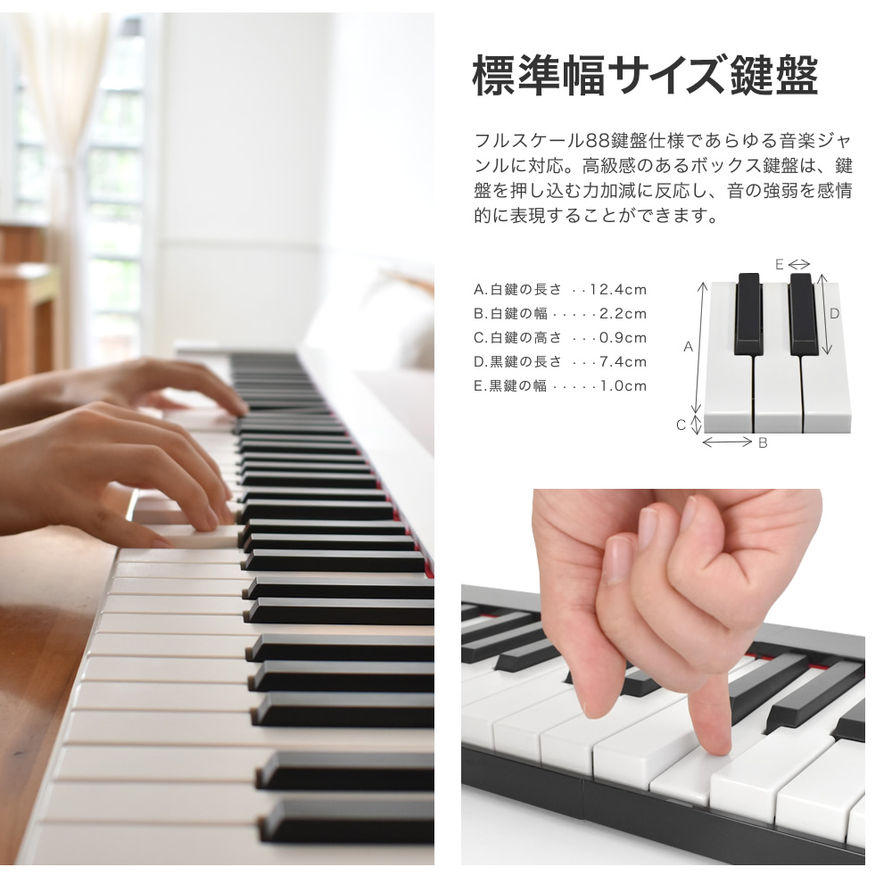 電子ピアノ 折りたたみ 88鍵盤 TORTE PH-88X 単品［ペダル・ケース付き］［PH88X デジタルピアノ 充電 折り畳み コンパクト］｜sakuragakki｜08