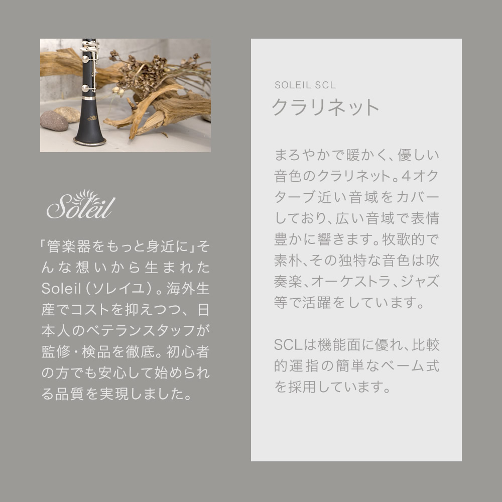 ◇Soleil クラリネット SCL－1 譜面台 ケース他付き Soleil クラリネット SCL-1〔B♭〕単品〔専用ケース、その他付属品付き