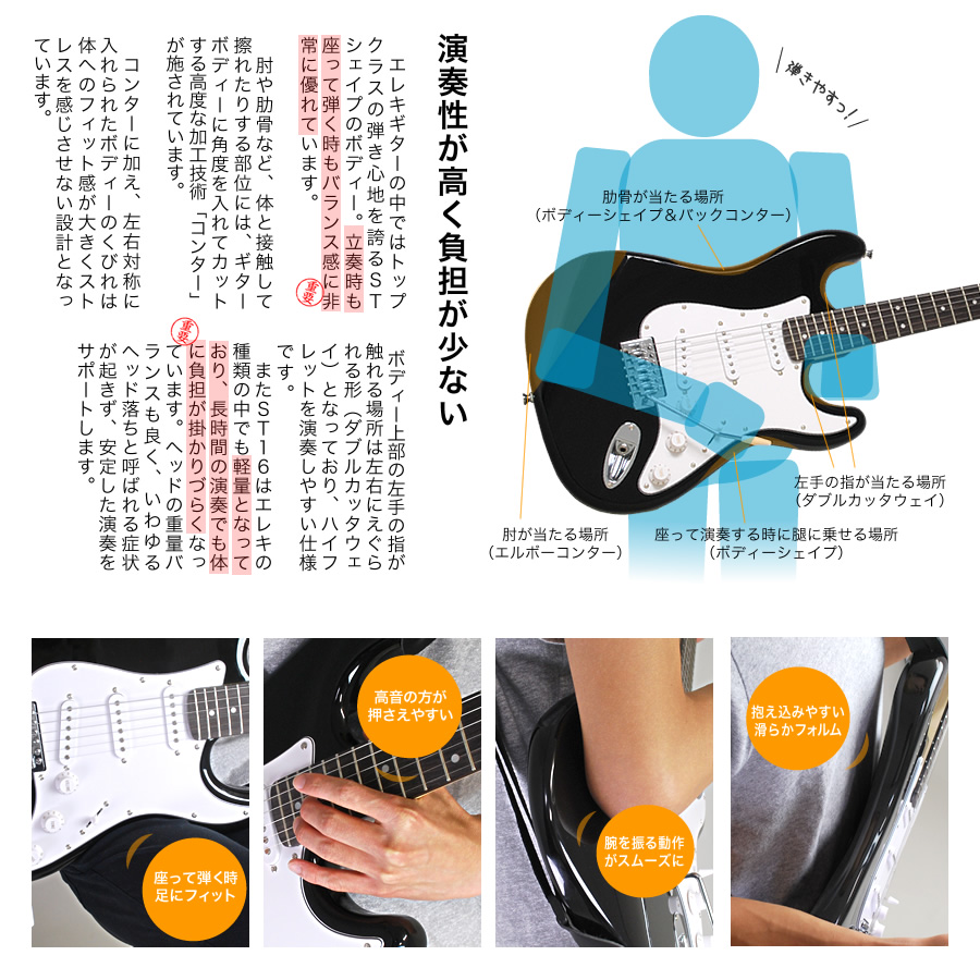 エレキギター SELDER ST-16 リミテッドセット［エレキギター セルダー 
