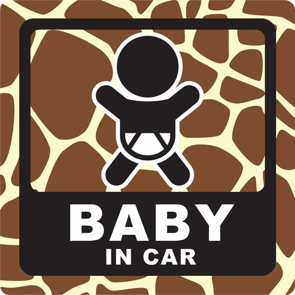 動物柄 ステッカー カーステッカー ベビーインカー キッズインカー Baby In Car アニマル柄 団扇柄 うちわ 赤ちゃん キリン ヒョウ 赤ちゃん乗っています 10cm S005 Stanimaru 櫻井web制作事務所 通販 Yahoo ショッピング