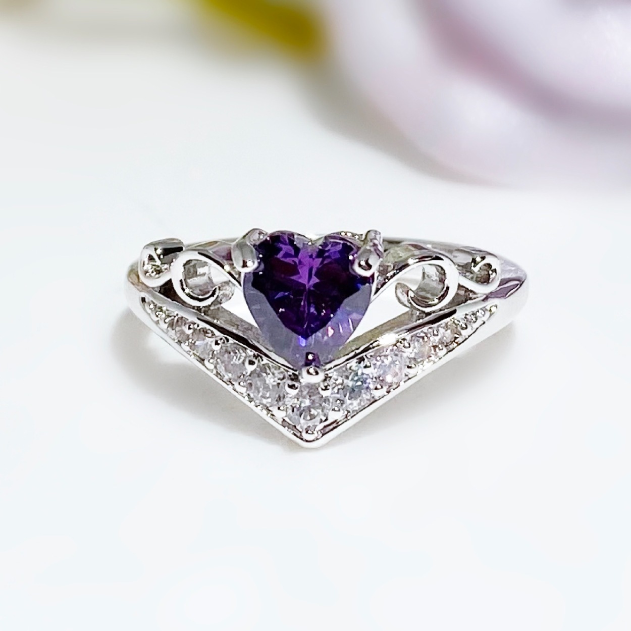 指輪・リング Baby Heart Cubic Ring 送料無料 人気デザイン レディース リング 指輪 ピンク