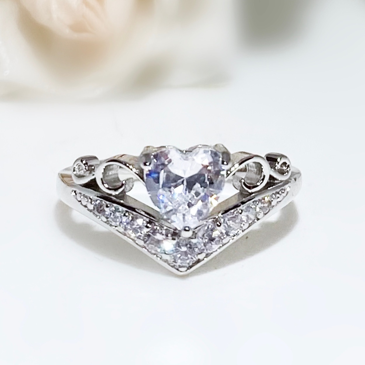 指輪・リング Baby Heart Cubic Ring 送料無料 人気デザイン レディース リング 指輪 ピンク