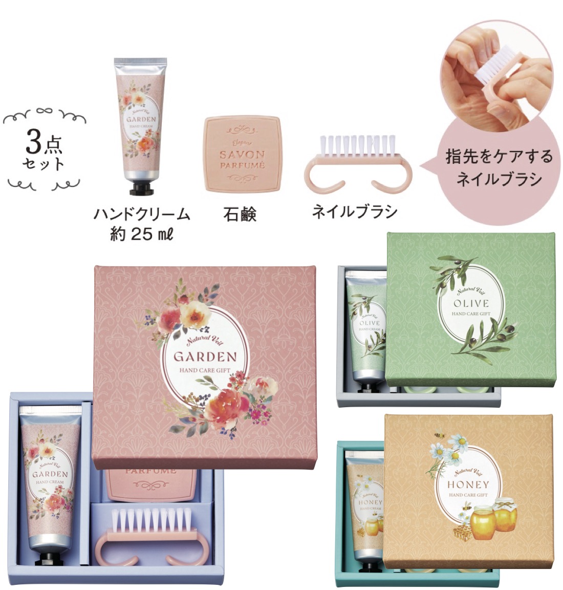ラベール ハンドケアギフト ハンドクリーム 石鹸 ブラシ ケア用品 景品