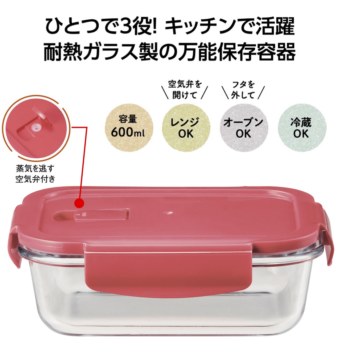 IWATA 岩田ガラス　ガラス　容器　ケース　蓋付 フタ付耐熱ガラス保存容器 粗品 プチギフト フタ付 耐熱 ガラス 保存