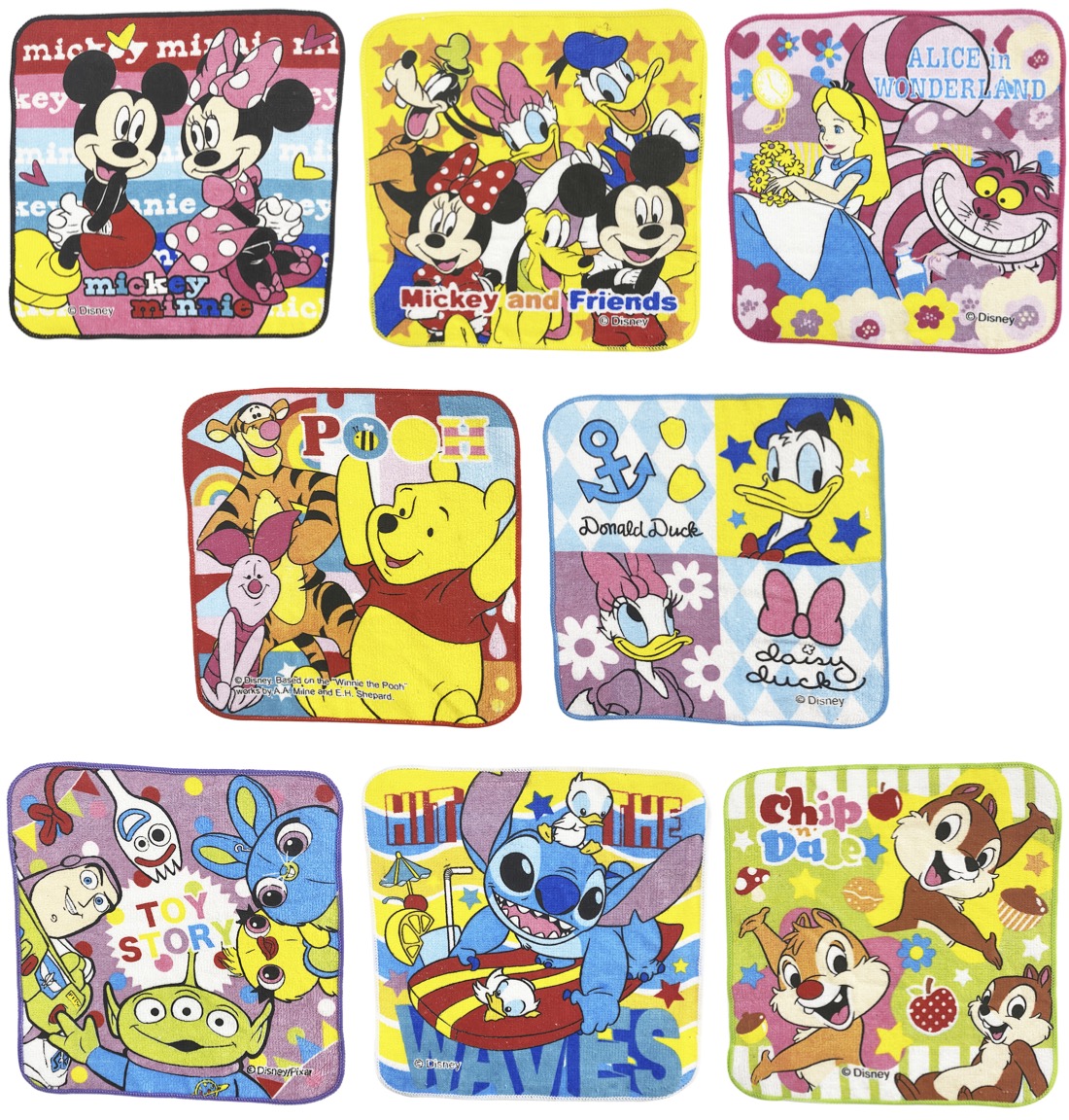 5061 5352 5354 5355⑥ディズニー　ハンカチセット　ミッキー9個 ハンカチタオル2柄セット「ミッキーマウス」（ディズニー タオル