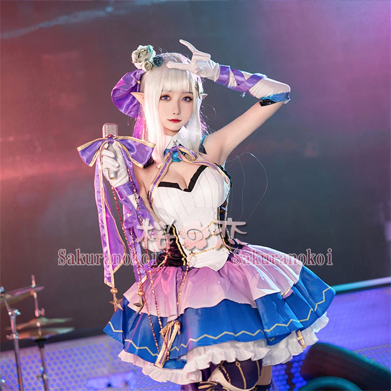 Re ゼロから始める異世界生活 エミリア 風 アイドル コスプレ 衣装 Cosplay イベント パーティー コスチューム 変装 Cosplay 仮装 Le023 コスプレ衣装専門店 桜の恋 アニメコスプレ衣装 通販