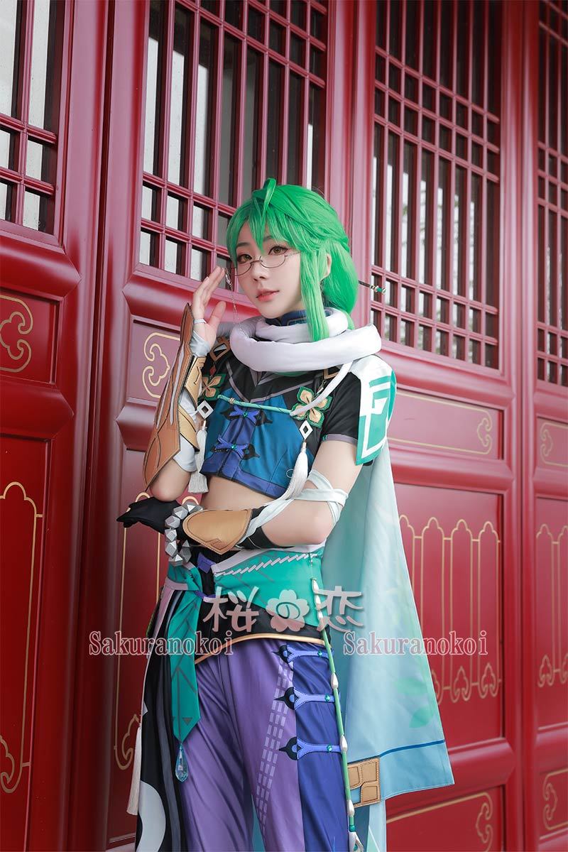 原神 白朮 ビャクジュツ コスプレ 衣装 三分妄想 ウィッグ-