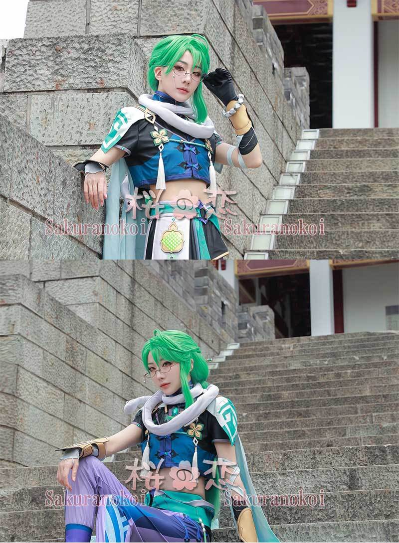 原神 白朮 ビャクジュツ 蛇 七七 コスプレ 衣装-