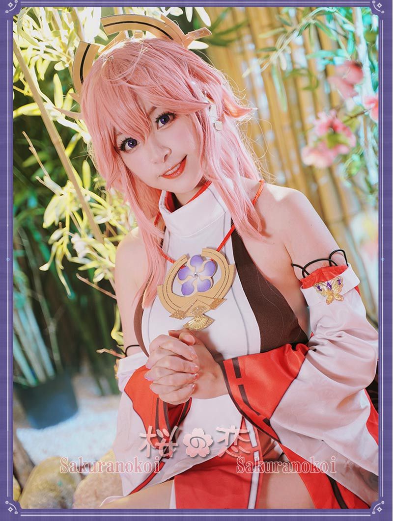 原神 げんしん genshin 稲妻 八重 神子（やえ みこ）Miko Yae コスプレ 衣装 cosplay イベント パーティー コスチューム  変装 仮装 mg084-家電製品、ネイル用品、アウトドア、旅行用品、生活用