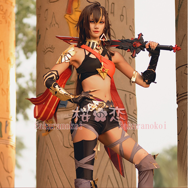 新品本物】 原神 ディシア コスプレ 衣装 炎 片手 - yankedesignstc.com