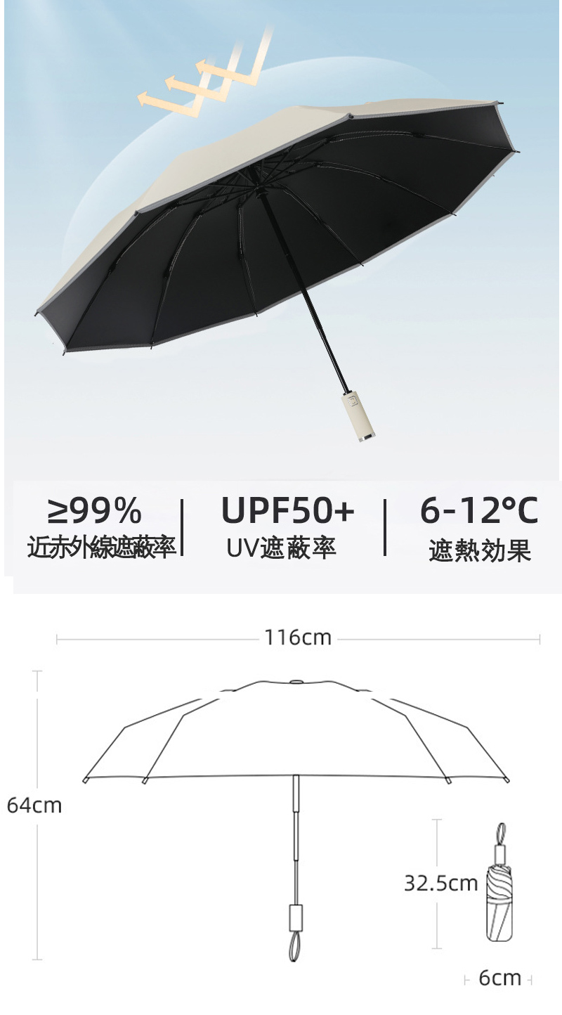 選ぶなら 折りたたみ傘 ライト付き 大きめ 10本骨 折り畳み傘 自動開閉 晴雨兼用 かさ