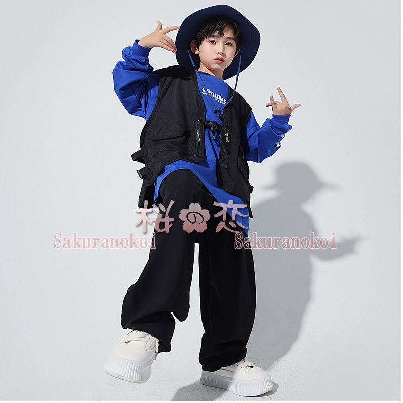 キッズダンス衣装 子供服 男の子 ヒップホップ HIPHOP 女の子 演出 子供 ダンス服 発表会 お遊び会 おしゃれ  zlj1003-家電製品、ネイル用品、アウトドア、旅行用品、生活用