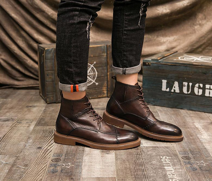 21年秋冬新作 ハイカット ショートブーツ メンズ ワークブーツ サイドジップ 秋冬 大きいサイズ 紳士靴 靴 シューズ モックトゥブーツ フェイクレザー レースアップ ワークブーツ サイズ 41 25 5 Morrismonument Com