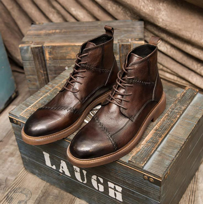 21年秋冬新作 ハイカット ショートブーツ メンズ ワークブーツ サイドジップ 秋冬 大きいサイズ 紳士靴 靴 シューズ モックトゥブーツ フェイクレザー レースアップ ワークブーツ サイズ 41 25 5 Morrismonument Com