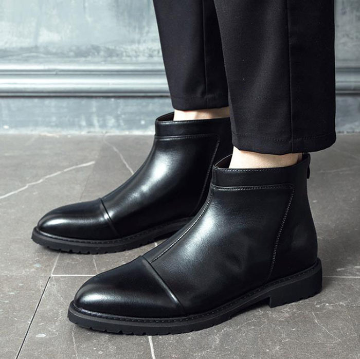 週間売れ筋 ショートブーツ メンズ ワークブーツ ハイカット 秋冬 大きいサイズ 紳士靴 靴 シューズ モックトゥブーツ フェイクレザー ワークブーツ カラー ブラック Hassoncaterers Com