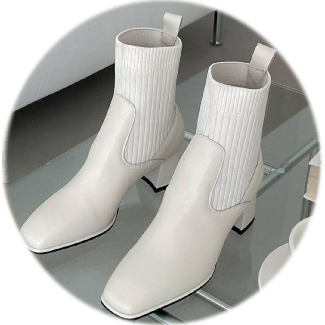 ニットブーツ ブーツ ショートブーツ レディース 本革 軽量 歩き