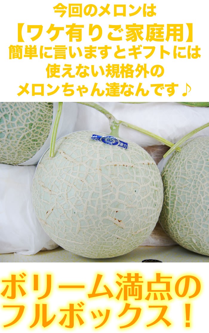マスクメロン 高知産 5〜6玉入約 8〜9kg 高級温室 ワケ