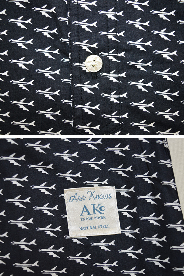 長袖シャツ「Trans portation AIR PLANE」 Ann Knows アンノウズ 日本