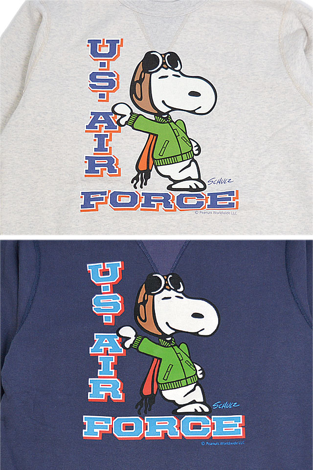 BUZZ×PEANUTS セットインクルーネックスウェット「US AIR FORCE」 BUZZ