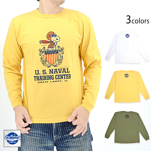 BUZZ×PEANUTSロングTシャツ「US NAVAL TRAINING CENTER」 BUZZ