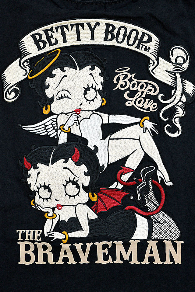 BR×BETTYコラボ ベア天竺ロングTシャツ The BRAVE-MAN BBB-2228 ブレイブマン ベティーちゃん 刺繍 ロンT 長袖  :brv-m00322:サクラスタイル 通販 