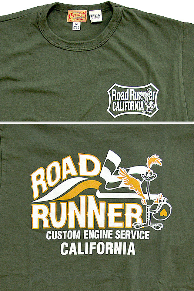 ROAD RUNNER半袖Tシャツ「CUSTOM ENGINE SERVICE」 Cheswick CH78764