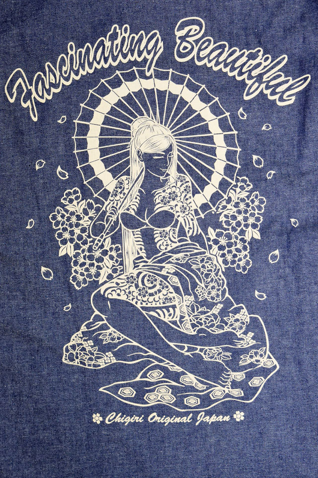 デニムフロント切替長袖シャツ CHIGIRI CHL64-1482 ちぎり チギリ 和柄