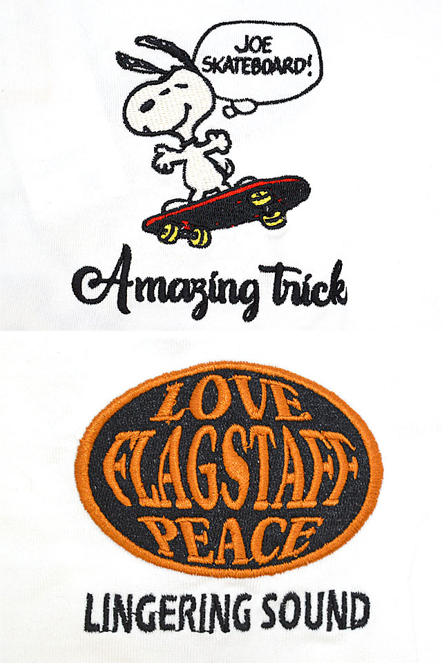 スヌーピー×フラッグスタッフ 半袖Tシャツ Flagstaff 432035 刺繍