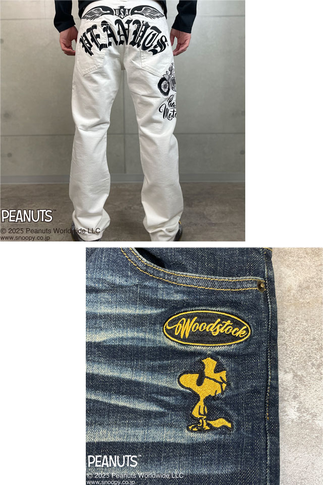 SNOOPYコラボ 刺繍デニムパンツ Flagstaff 453100 フラッグスタッフ 