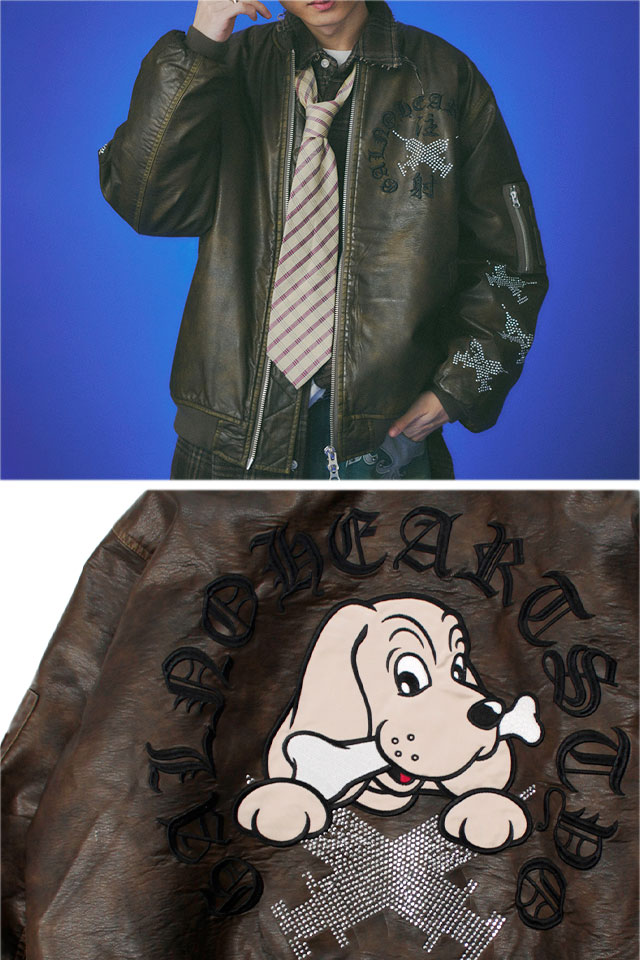 ピカピカ注射器犬A-1ジャケット GALFY 153028 ガルフィー ゆったりめ