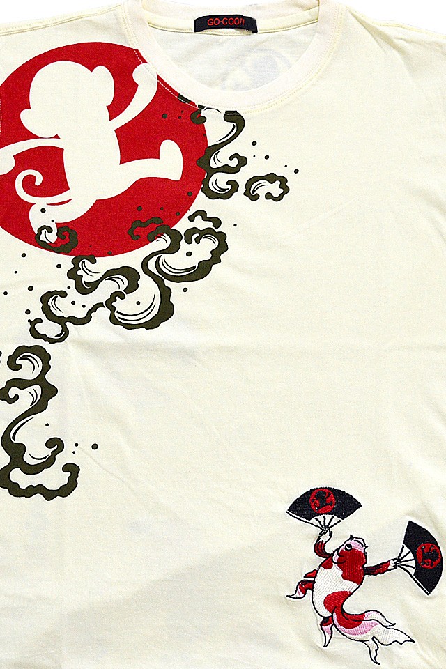 金魚戯画豪華絢爛半袖Tシャツ 悟空本舗 LGT-5901 ゴクー お猿