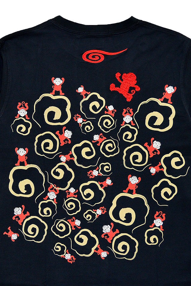 悟空本舗 GO-COO!! 龍刺繍 和柄 ポロシャツ Mサイズ ネイビーの
