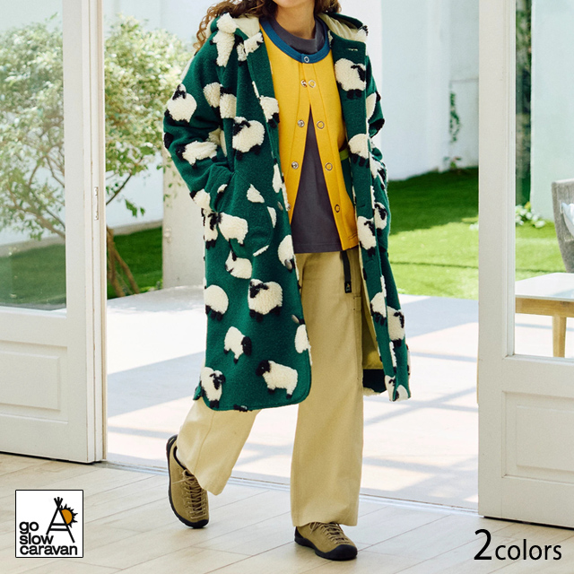 オリジナルジャガードボアコンチョコート go slow caravan レディース