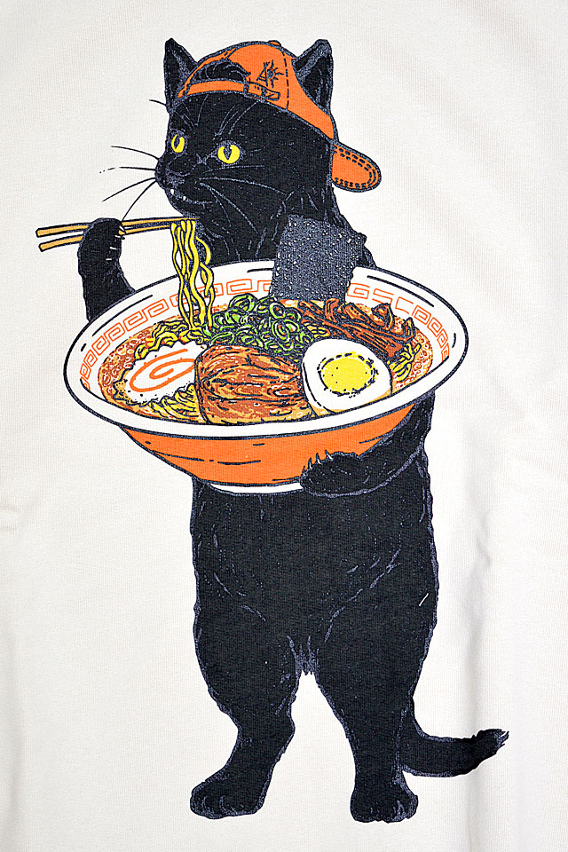 空紡糸裏毛 中華そば猫 プルパーカー go slow caravan 332609 ゴー