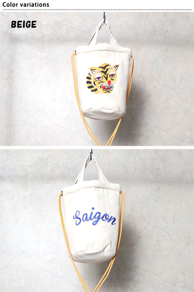 刺繍パイルエフェクトバッグ「TIGER」 HOUSTON 6888 ヒューストン 刺繍