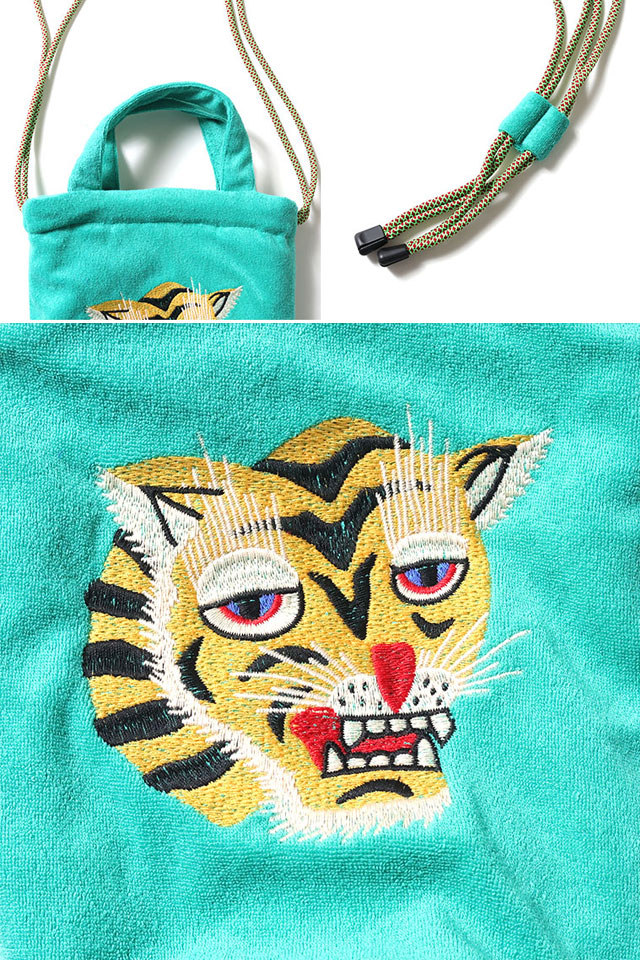 刺繍パイルエフェクトバッグ「TIGER」 HOUSTON 6888 ヒューストン 刺繍