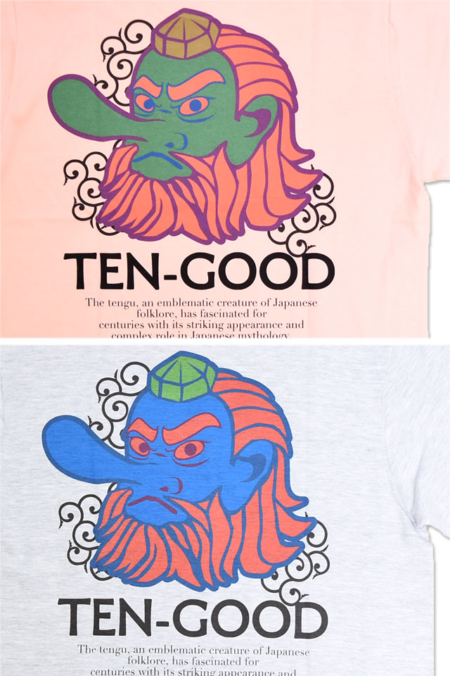 岩谷天狗と千年王国　上下セット TEN-GOOD半袖Tシャツ 喜人 KJ-52011 和柄 和風 天狗 ネオン