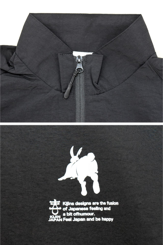 シワ加工マットナイロン 見上げ兎ブルゾン 喜人 KJ-52802 和柄 和風 うさぎ ウサギ きじん シワ加工マットナイロン 見上げ兎ブルゾン 喜人 KJ-52802 和柄 和風