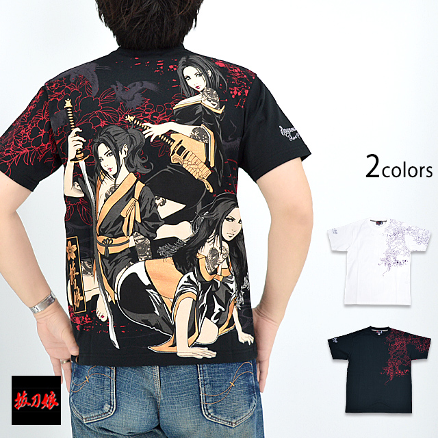 ボ*娘様 salsatious タイダイ柄 半袖TシャツＬ 楽天市場】抜刀娘 バットウムスメ 絡繰魂 和柄 Tシャツ 半袖