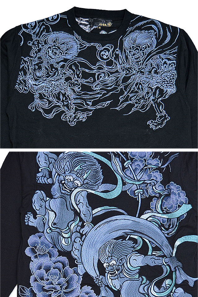 粋 風神雷神和彩ロングTシャツ◇絡繰魂 : サクラスタイル - 通販