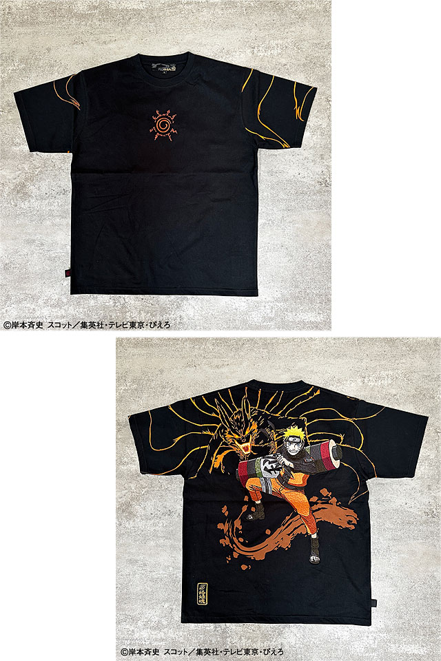 NARUTO×絡繰魂 【ナルト×クラマ】半袖Tシャツ 絡繰魂 242003 和柄 和風