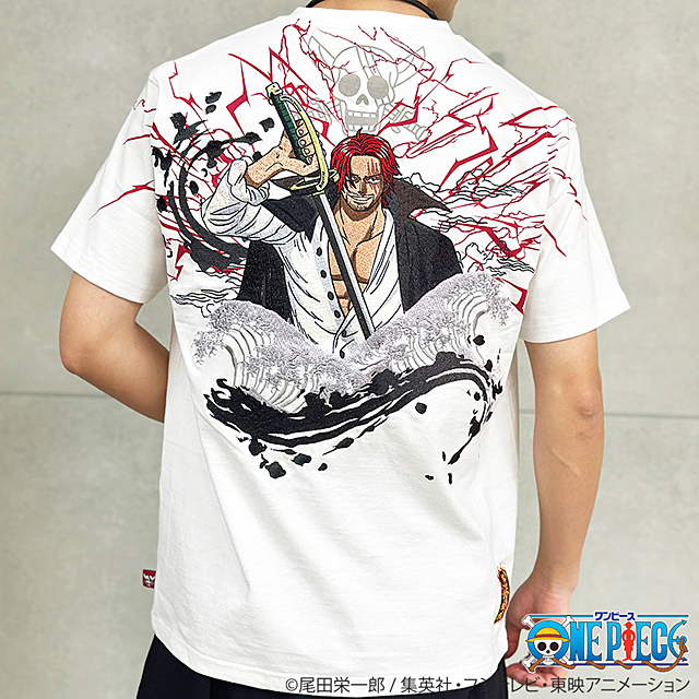 2025激安通販 絡繰魂×ONE PIECE 赤髪のシャンクス 刺繍半袖Tシャツ 絡繰魂 コミック・アニメ