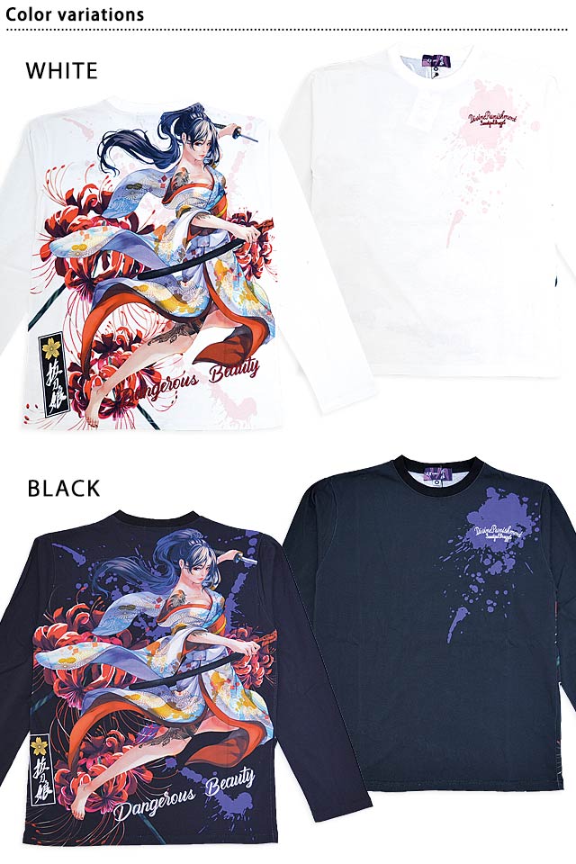 抜刀娘【美麗】 妃那 華の舞長袖Tシャツ 抜刀娘 243892 和柄 和風