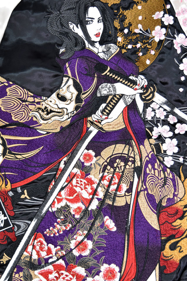 抜刀娘 穂乃花二刀流リバーシブルスカジャン 252037 和柄 和風