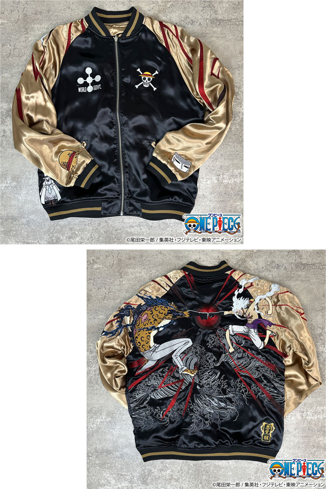 極美品 ワンピース スカジャン 絡繰魂 リバーシブル ブルゾン 麦わらの一味 L 絡繰魂×ONE PIECE 三船長リバーシブルスカジャン 絡繰魂 242008 和柄
