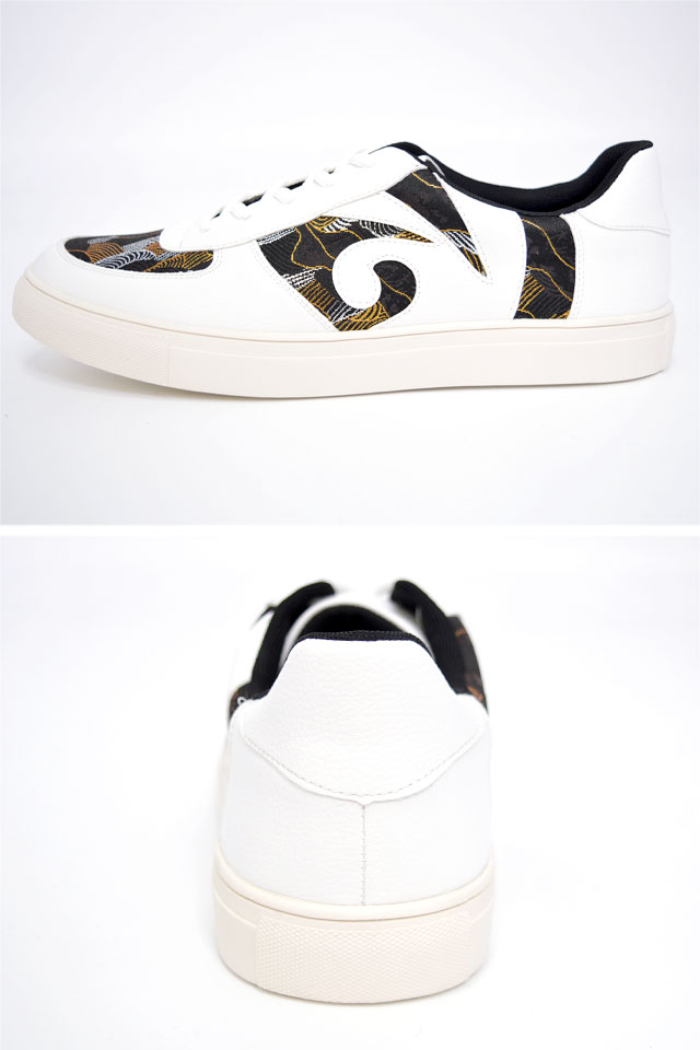 金襴切替スニーカー 絡繰魂 251901 和柄 和風 靴 金襴 桜 サクラ