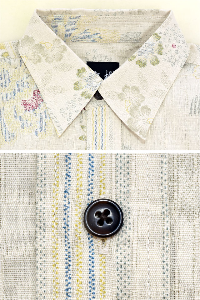 レギュラーカラー長袖シャツ「変わり縞」◇衣櫻 マルチXXLサイズ